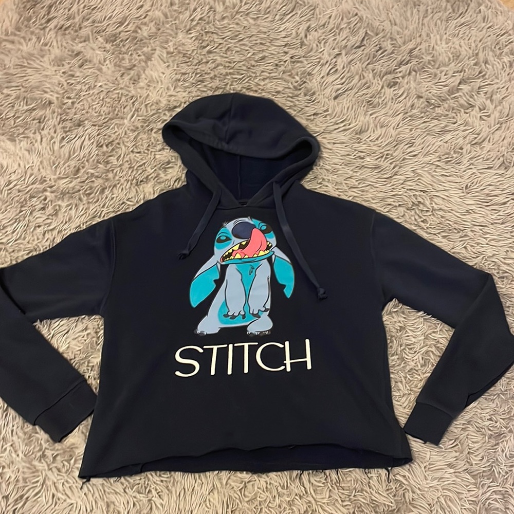 Navy blue stitch hoodie